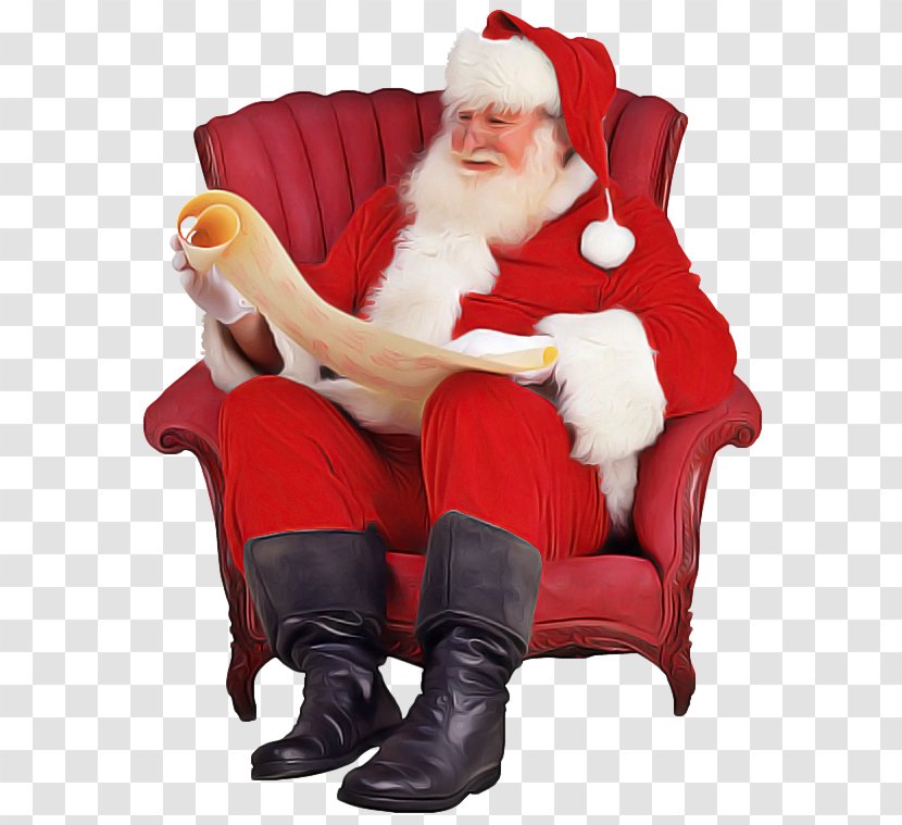 Santa Claus - Fictional Character - Chair Furniture Transparent PNG