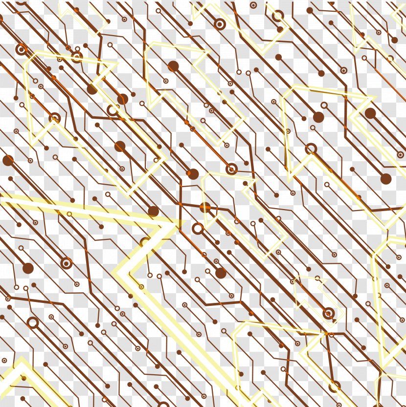Electrical Network Electronic Circuit Euclidean Vector Integrated Technology - Flower - Creative Gold Arrow Circuit, Science And Lines Transparent PNG