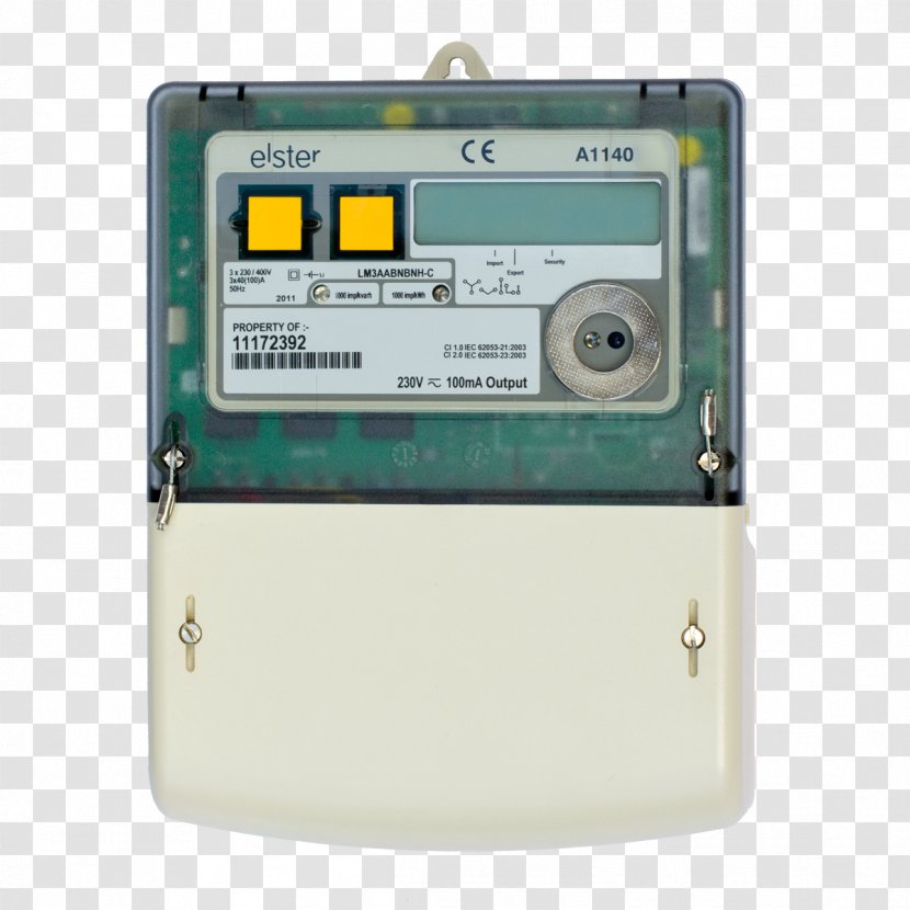 Electricity Meter Three-phase Electric Power Polyphase System Counter - Automatic Reading - Electronics Transparent PNG