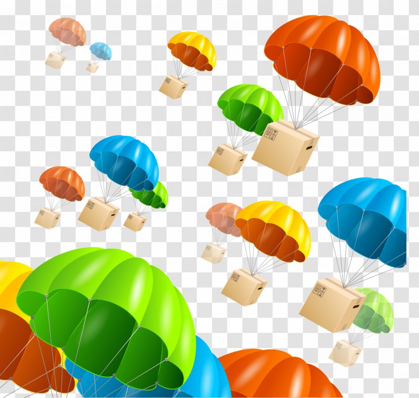 Parachute Parachuting Illustration - Orange Transparent PNG