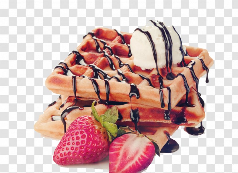 Ice Cream Belgian Waffle Chicken And Waffles Strawberry - Frozen Dessert - Pizza Transparent PNG