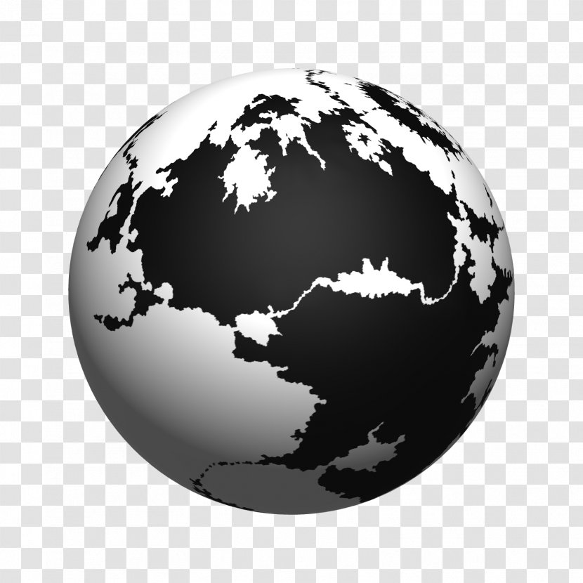 Globe Earth World /m/02j71 Sphere - Black And White Transparent PNG