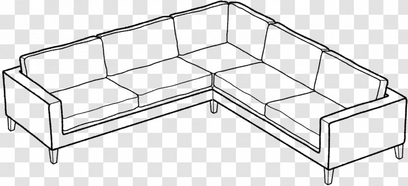 Drawing Couch Chair Sketch - Corner Sofa Transparent PNG