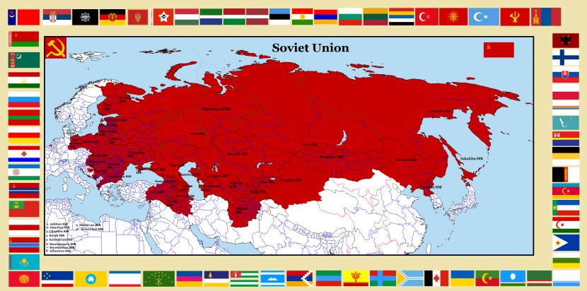 Russia Republics Of The Soviet Union Post-Soviet States History - Map Transparent PNG