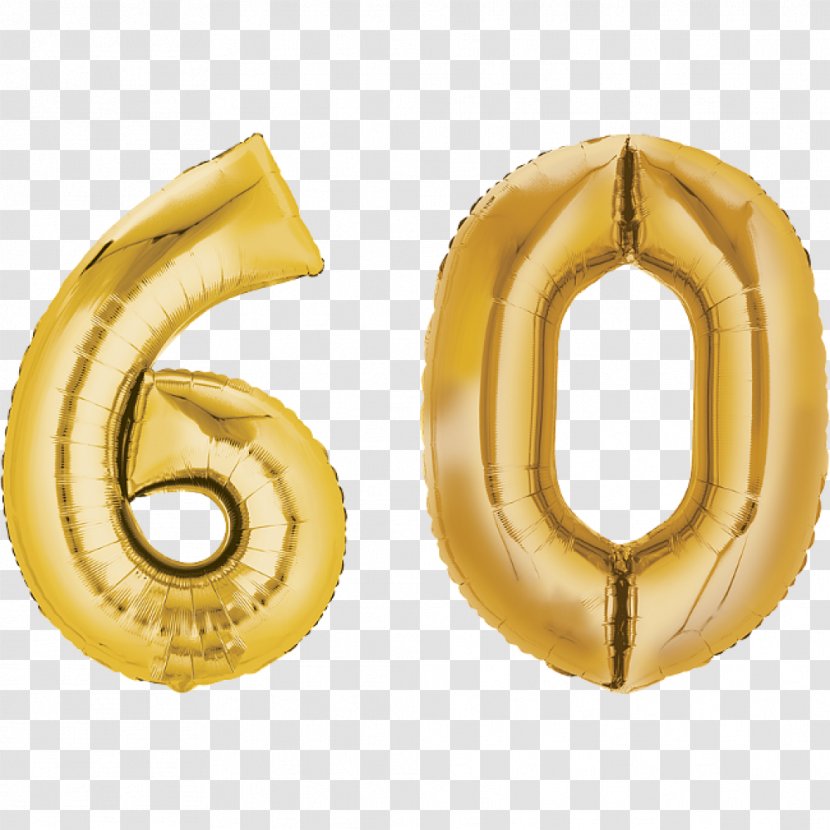 Gas Balloon Gold Birthday Number Transparent PNG