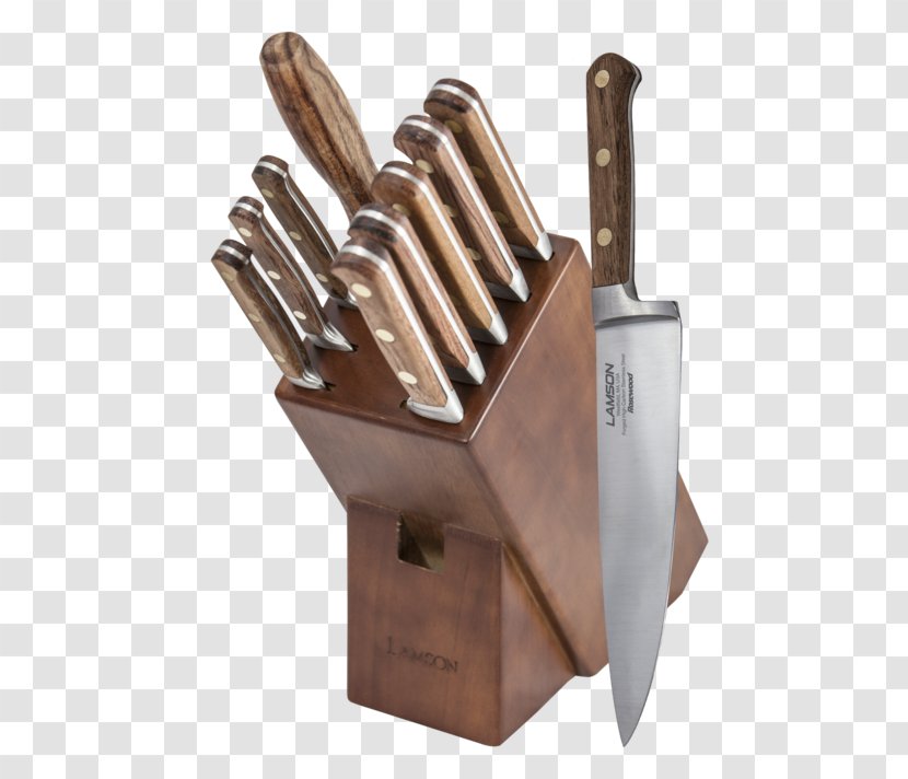 Knife Tool Cutlery Kitchen Knives Fork - Walnut - Steak Block Transparent PNG