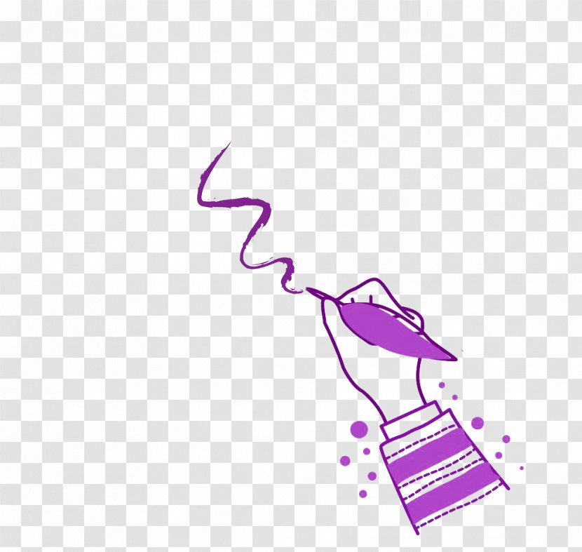 Pen Quill Ink Brush Writing - Text - Elegant Purple Gesture Transparent PNG