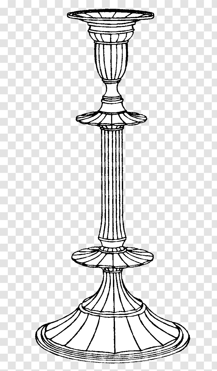 Line Art White Candlestick Plant - Black And - Candle Transparent PNG