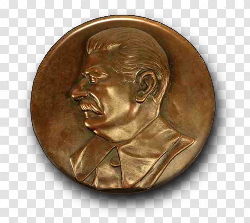 Bronze Bust Copper Metal Medal - Stalin Transparent PNG