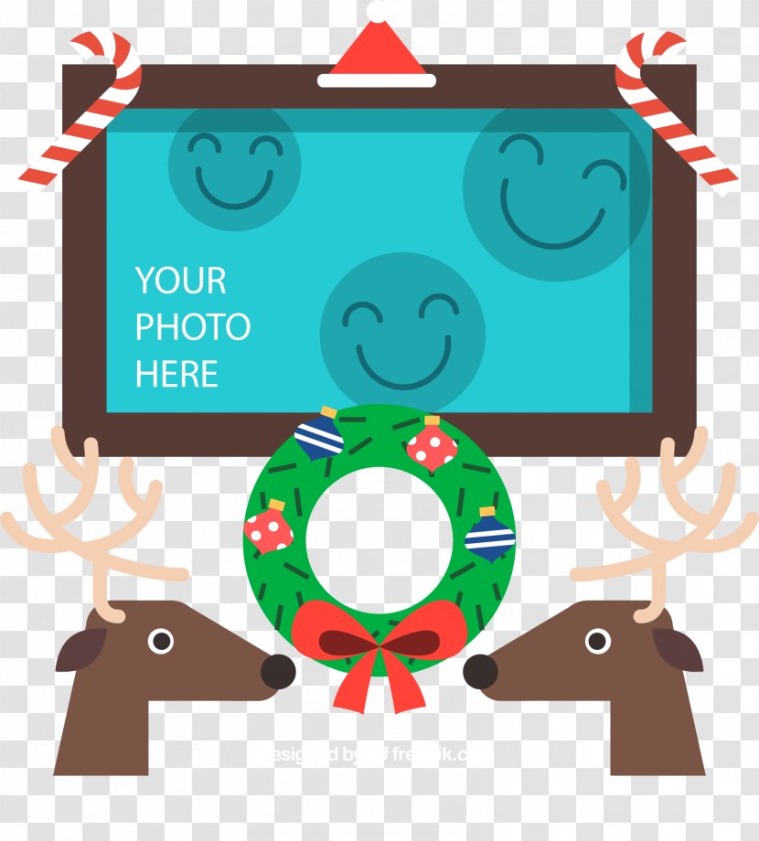 Reindeer Santa Claus Christmas - Gratis - Vector Bulletin Board Transparent PNG
