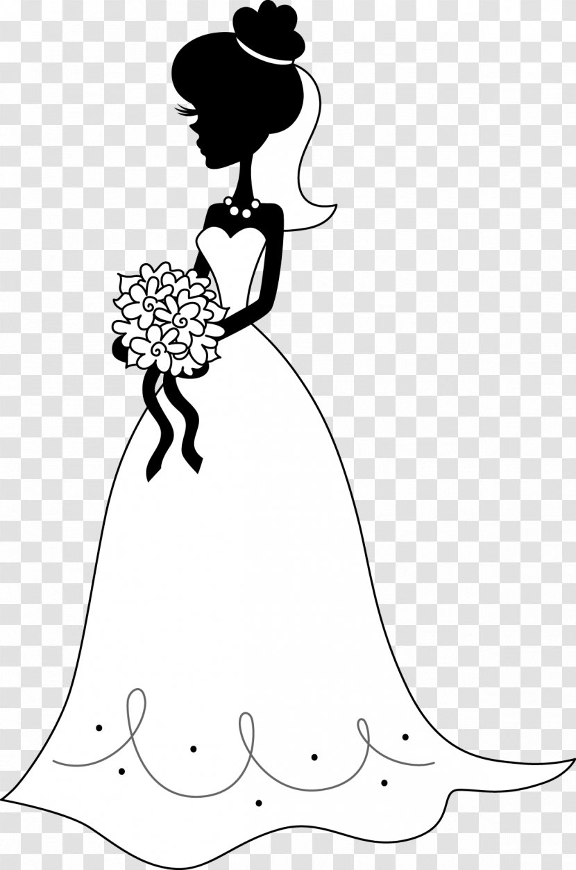 Bride Silhouette Woman Flower Bouquet Transparent PNG