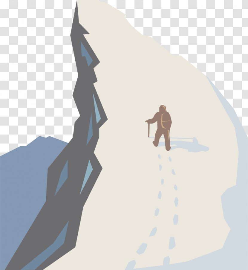 Mountaineering Poster Illustration - Vector Flat Travel Themes Transparent PNG