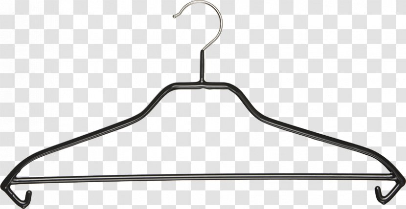 Clothes Hanger Clothing Blouse Black White - Trouser Clamp Transparent PNG
