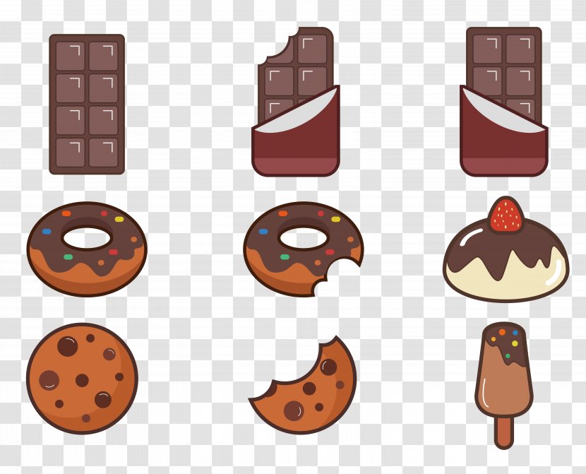 Doughnut Food Lollipop - Vector Cartoon Cute Chocolate Taste Dessert Transparent PNG