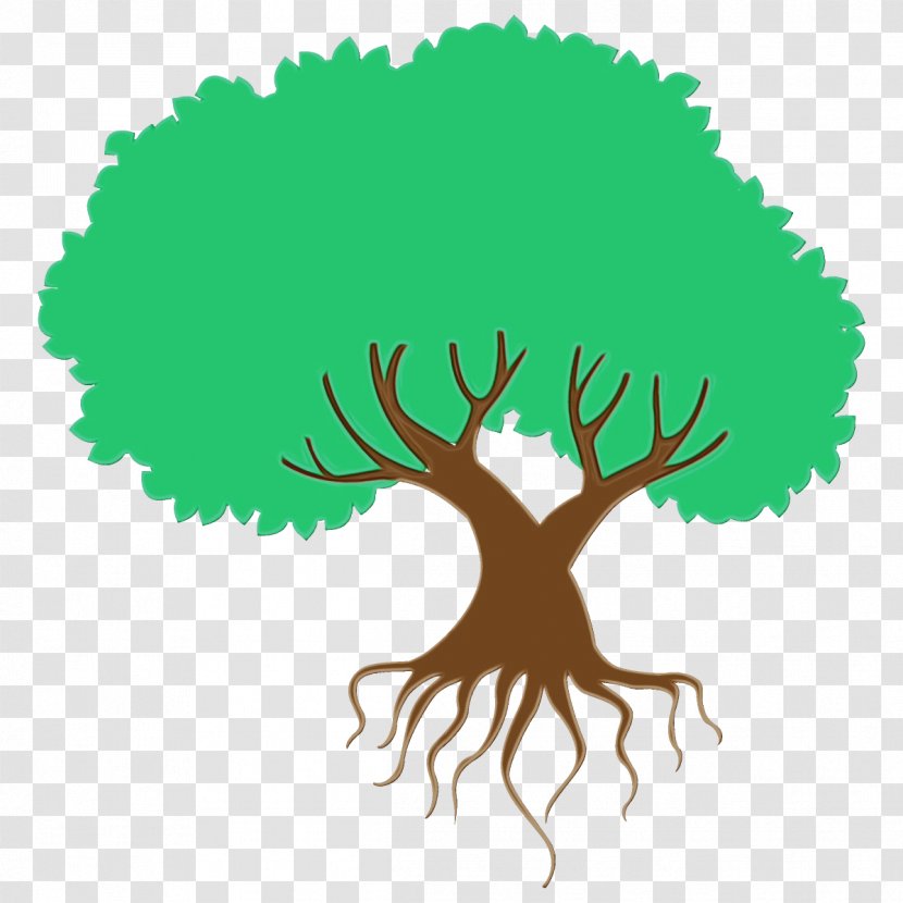 Green Tree Logo Plant Root Transparent PNG