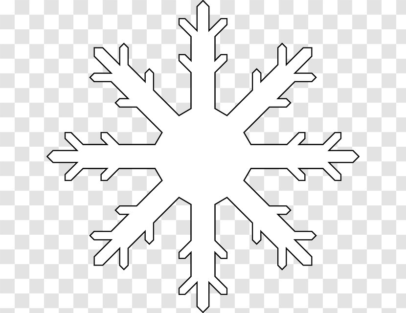 Snowflake Clip Art - Black And White - Image Transparent PNG