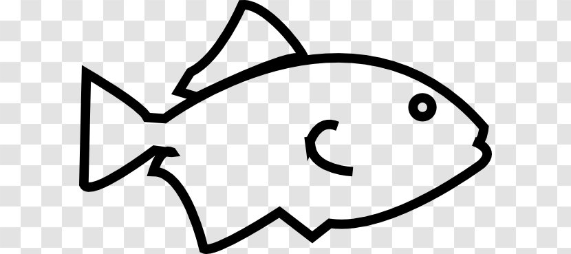 Fish As Food Clip Art - Black And White - Outline Of A Transparent PNG