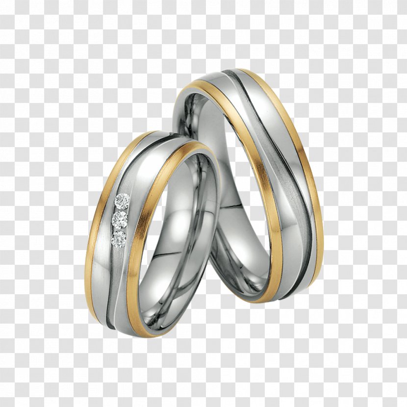 Wedding Ring Silver Gold Edelstaal Transparent PNG