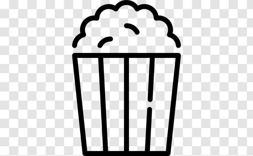 Vector Popcorn - Black And White - Text Transparent PNG