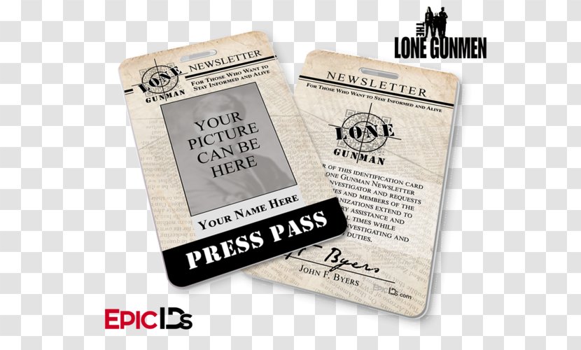 Press Pass Font Brand News Media The Lone Gunmen - Xfiles - Custom Dead Space 2 Costume Transparent PNG