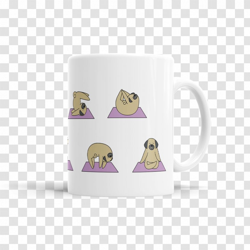 Coffee Cup Ceramic Mug - Pug Yoga Transparent PNG
