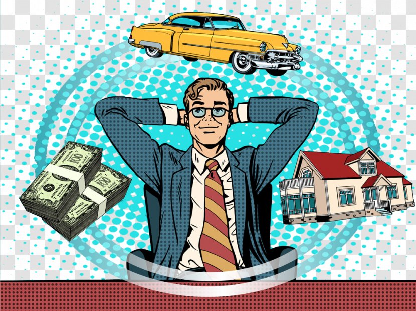 Money Pop Art Illustration - Shutterstock - Dreaming Business Man Transparent PNG