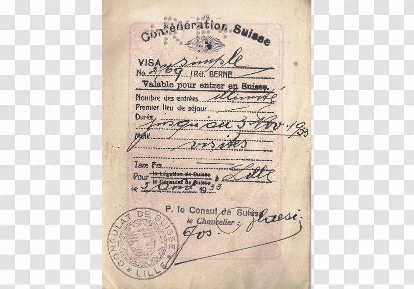 United States Passport Travel Visa 1930s - Diplomatic Mission Transparent PNG