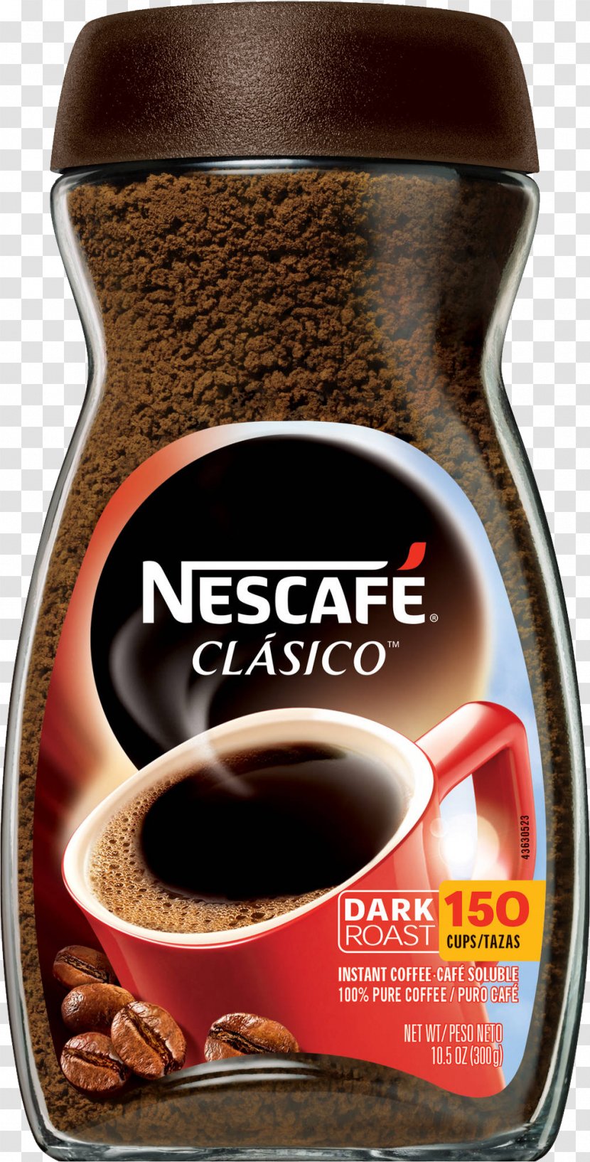 Instant Coffee Cappuccino Nescafé Decaffeination - Jar Transparent PNG
