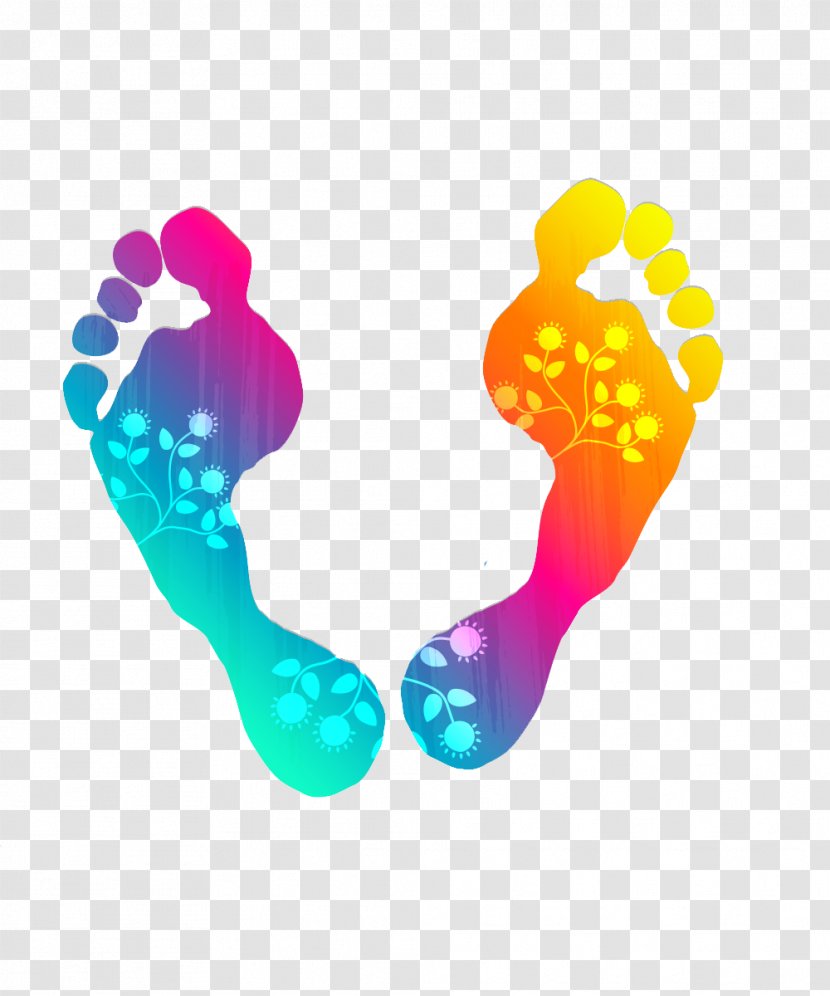 Footprint Euclidean Vector - Silhouette - Footprints Material Gorgeous Multicolored Transparent PNG