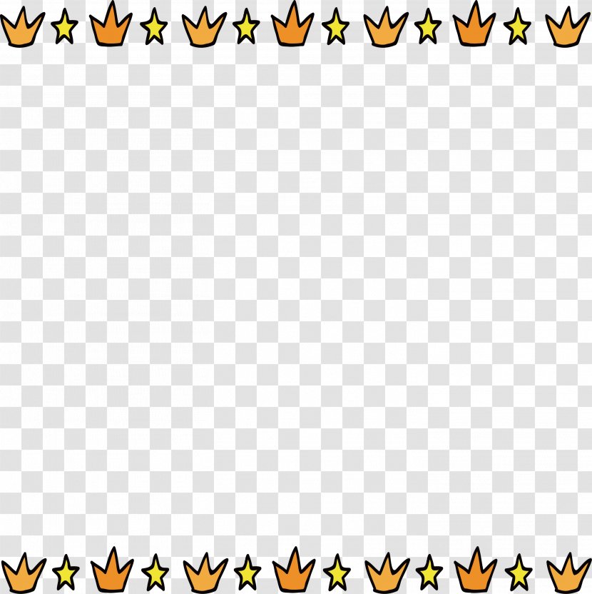 Download - Yellow - Hand Painted Small Crown Border Transparent PNG