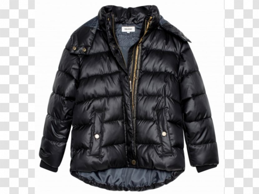 Zadig Jacket Coat Hood Fur - Black M Transparent PNG