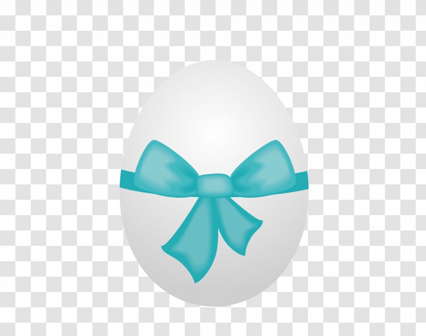 Cute Egg Cartoon - Teal - Vector White Bowknot Decorative Transparent PNG