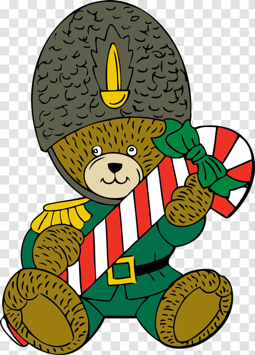 Santa Claus Candy Cane Christmas Military Clip Art - Watercolor - Toy Bear Transparent PNG