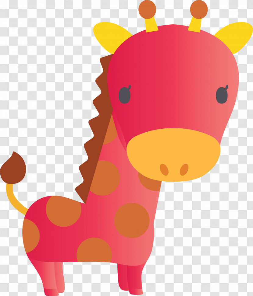 Giraffe Giraffidae Pink Cartoon Snout Transparent PNG