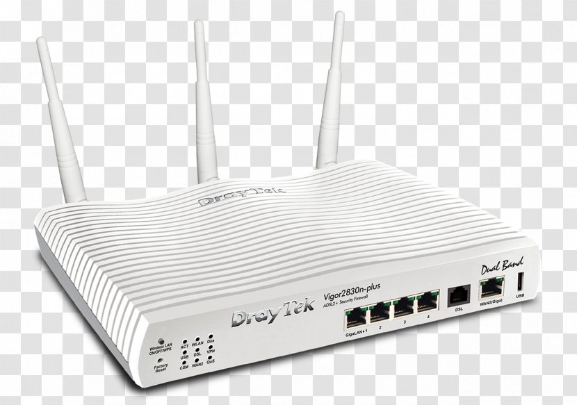 DrayTek Wireless Router Digital Subscriber Line DSL Modem - Wide Area Network - Vigor Transparent PNG