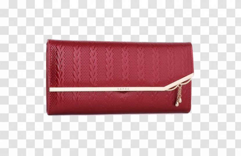 Handbag Wallet Red - Rectangle - Ms. Long Wine Transparent PNG