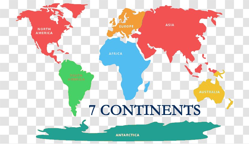 World Map Continent Ocean - Four Continents - Seven Transparent PNG
