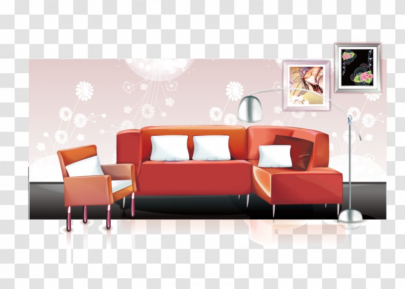 Interior Design Services Couch HOME Illustration - Decorative Arts - Living Room Home Decoration As A Whole Transparent PNG