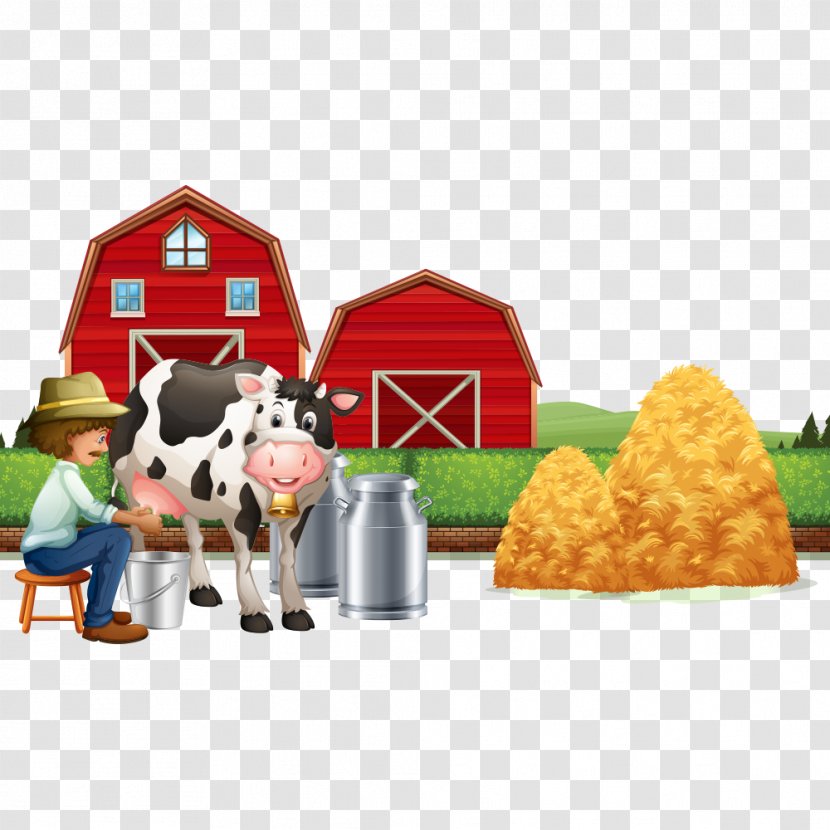 Cattle Milk Farm Illustration - Milkers Transparent PNG