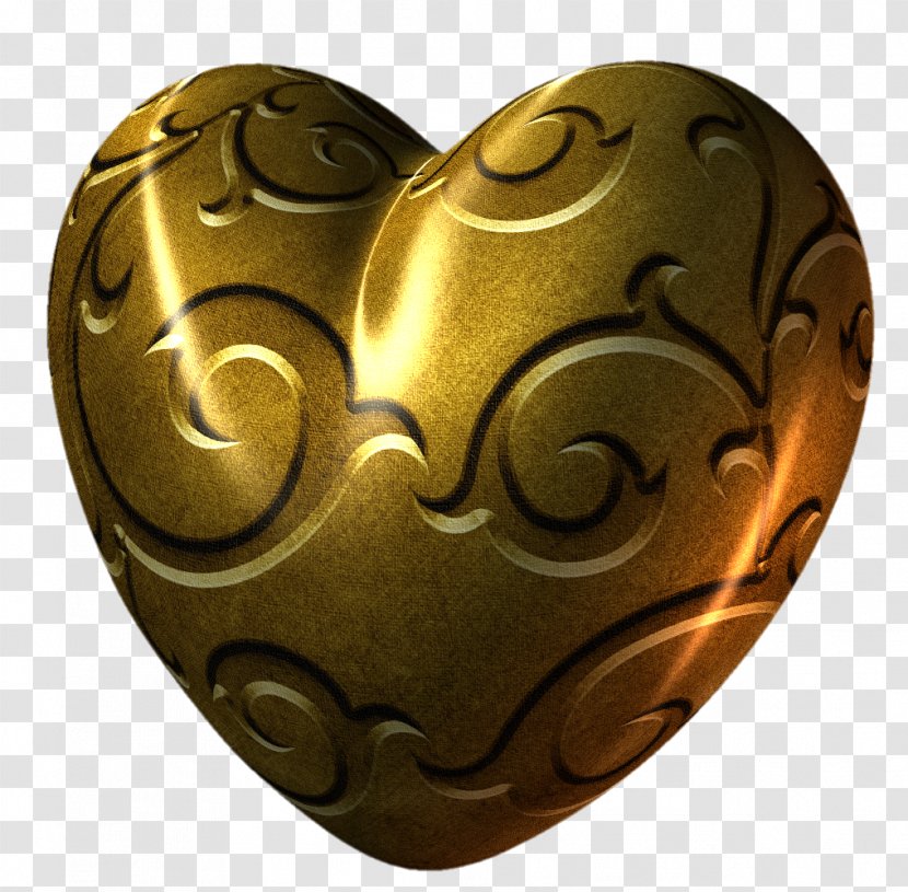 Heart Gold Color Clip Art - Coche Transparent PNG