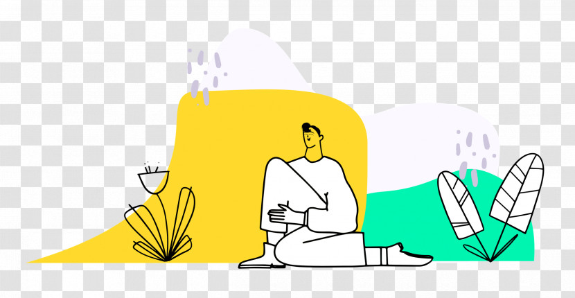 Person Sitting With Plants Transparent PNG