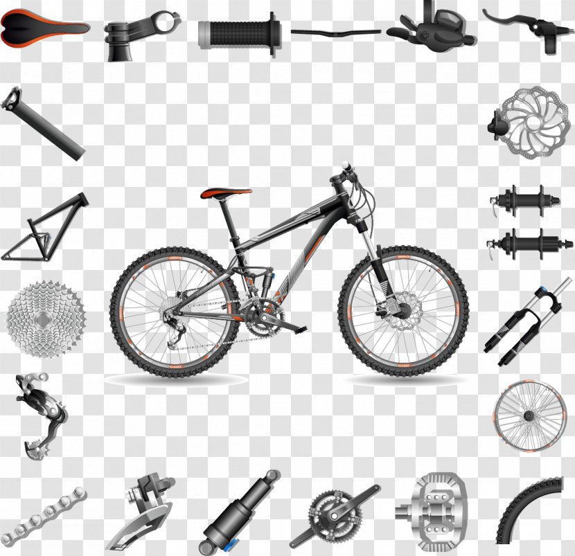 Mountain Bike Bicycle Frame Hardtail - Sports Equipment - Vector Transparent PNG