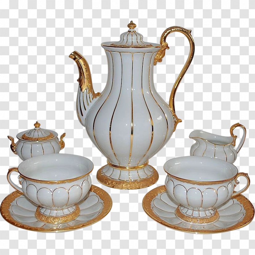 Meissen Porcelain Teapot Coffee - Small Appliance - Gold Pot Transparent PNG