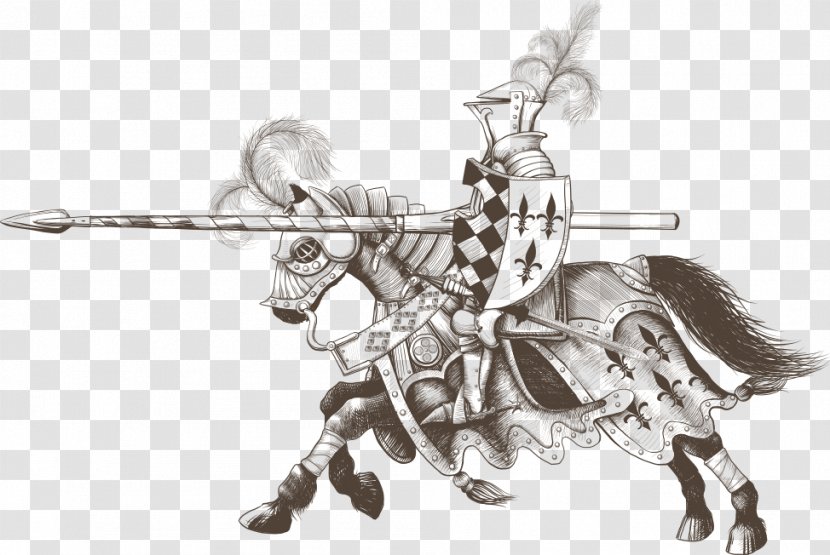 Jousting Knight Spear Tournament Horse - Stock Photography - Vector Armor Transparent PNG