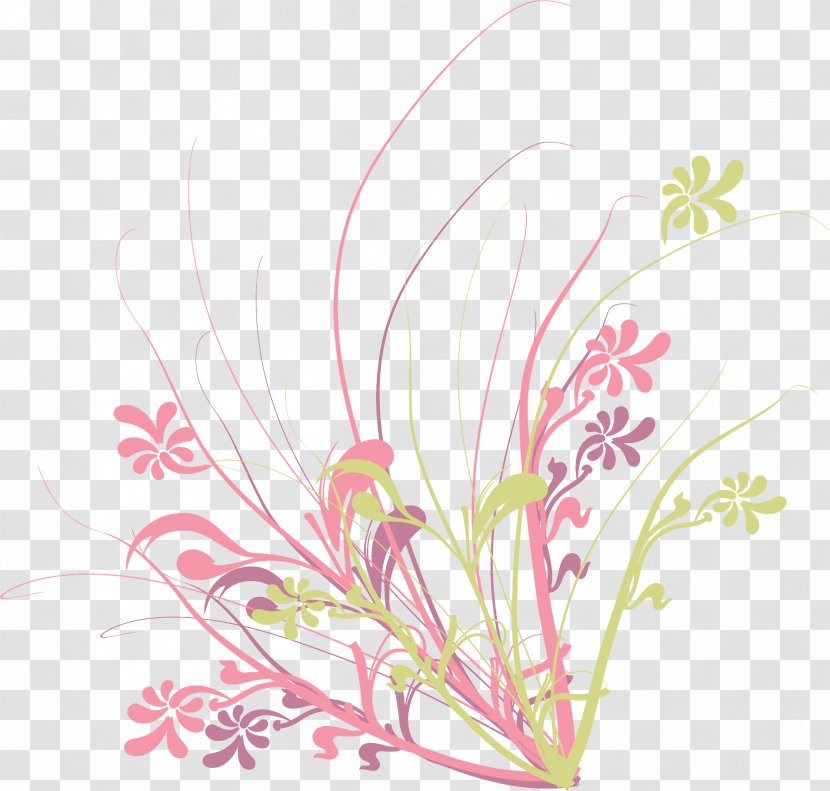 Pink Flower Cartoon - Visual Arts - Wildflower Pedicel Transparent PNG