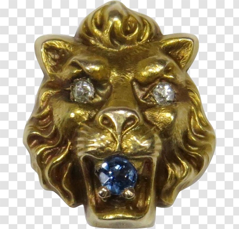 Lion's Head Tie Pin Gold Jewellery - Art Nouveau - Vintage Transparent PNG
