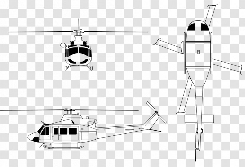 Bell 412 Helicopter 212 UH-1 Iroquois CH-146 Griffon - Utility Transparent PNG