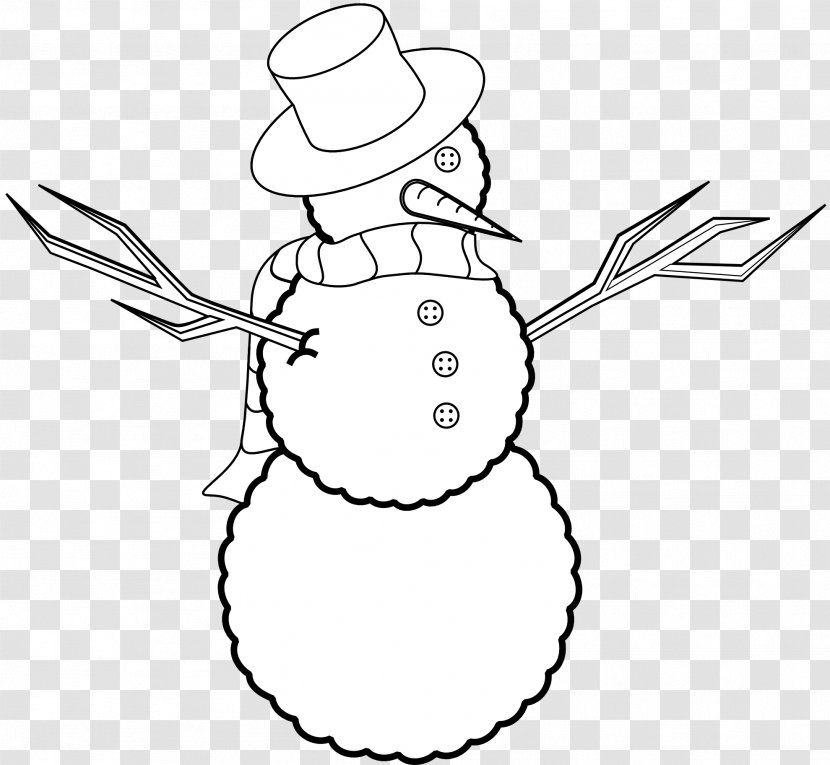Christmas Snowman Black And White Clip Art Transparent PNG