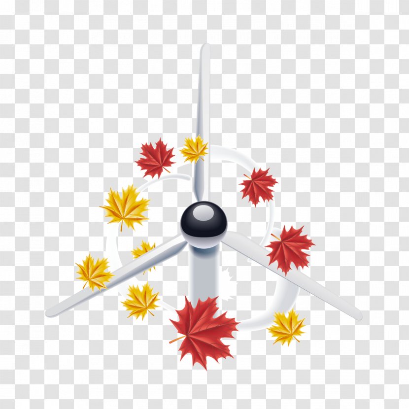 Wind Power Energiequelle Environmental Protection Icon - Maple Leafs Fan And Vector Transparent PNG