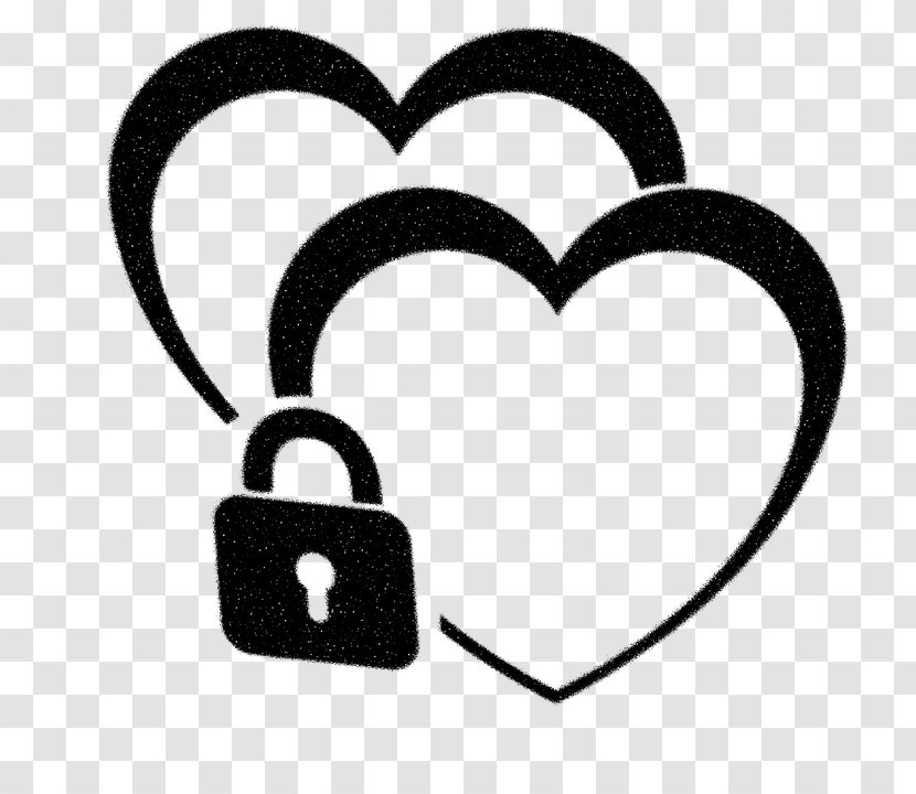 Love Heart Symbol - Valentines Day - Blackandwhite Transparent PNG
